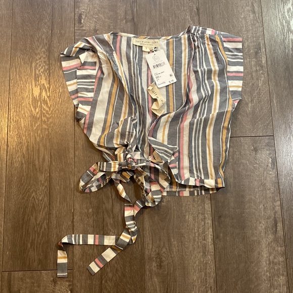 NWT saltwater luxe Romy Wrap Top - Cool Stripe. Small - Picture 2 of 4